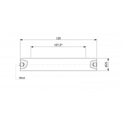 Wałek (pręt) magnetyczny wodoszczelny 25 x 150 / 2 x M6w / N52 - 002