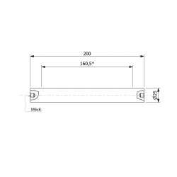 Wałek (pręt) magnetyczny wodoszczelny 25 x 200 / 2 x M6w / N52 - 002