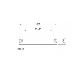 Wałek (pręt) magnetyczny wodoszczelny 40 x 200 / 2 x M10w / N52 - 002