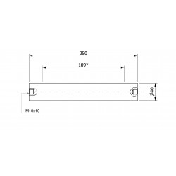 Wałek (pręt) magnetyczny wodoszczelny 40 x 250 / 2 x M10w / N52 - 002