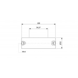 Wałek (pręt) magnetyczny (cienkościenny) wodoszczelny 32 x 100 / 2 x M6w / N52 - 002