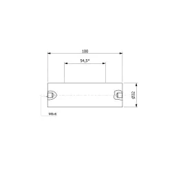 Wałek (pręt) magnetyczny (cienkościenny) wodoszczelny 32 x 100 / 2 x M6w / N52 - 002