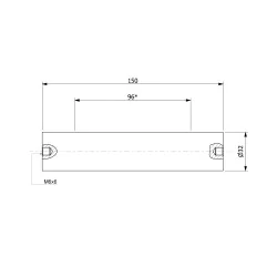 Wałek (pręt) magnetyczny (cienkościenny) wodoszczelny 32 x 150 / 2 x M6w / N52 - 002