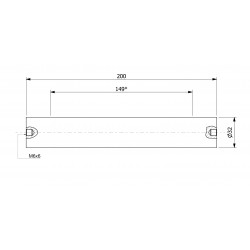 Wałek (pręt) magnetyczny (cienkościenny) wodoszczelny 32 x 200 / 2 x M6w / N52 - 002