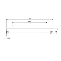 Wałek (pręt) magnetyczny (cienkościenny) wodoszczelny 32 x 200 / 2 x M6w / N52 - 002