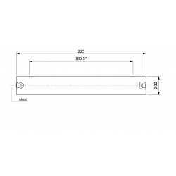 Wałek (pręt) magnetyczny (cienkościenny) wodoszczelny 32 x 225 / 2 x M6w / N52 - 002