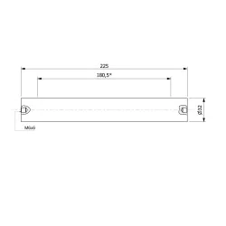 Wałek (pręt) magnetyczny (cienkościenny) wodoszczelny 32 x 225 / 2 x M6w / N52 - 002