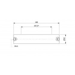 Wałek (pręt) magnetyczny (cienkościenny) wodoszczelny 32 x 160 / 2 x M6w / N52 - 002