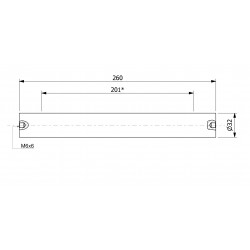 Wałek (pręt) magnetyczny (cienkościenny) wodoszczelny 32 x 260 / 2 x M6w / N52 - 002