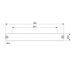 Wałek (pręt) magnetyczny (cienkościenny) wodoszczelny 32 x 260 / 2 x M6w / N52 - 002