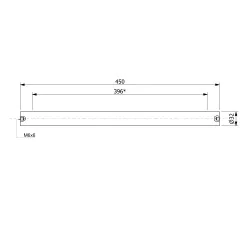 Wałek (pręt) magnetyczny (cienkościenny) wodoszczelny 32 x 450 / 2 x M6w / N52 - 002