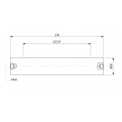 Wałek (pręt) magnetyczny (cienkościenny) wodoszczelny 32 x 175 / 2 x M6w / N52 - 003