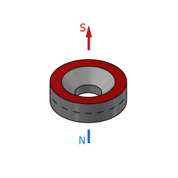 Magnes okrągły pod wkręt — ⌀10 mm, ⌀7/⌀3,5 mm, wys. 3 mm — neodymowy (N35)