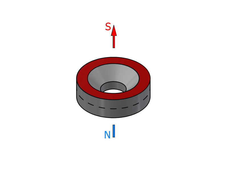 Magnes okrągły pod wkręt — ⌀10 mm, ⌀7/⌀3,5 mm, wys. 3 mm — neodymowy (N35)