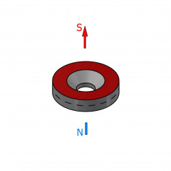Magnes neodymowy pod wkręt — okrągły ⌀14 mm, ⌀8/⌀4 mm, wys. 3 mm — (N35) - 002