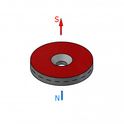 Magnes okrągły, pod wkręt — ⌀20 mm, ⌀7/⌀3,5 mm, wys. 3 mm — neodymowy (N38) - 002
