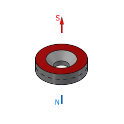 Magnes okrągły, pod wkręt — ⌀12 mm, ⌀7,2/⌀3,6 mm, wys. 3 mm — neodymowy (N38)