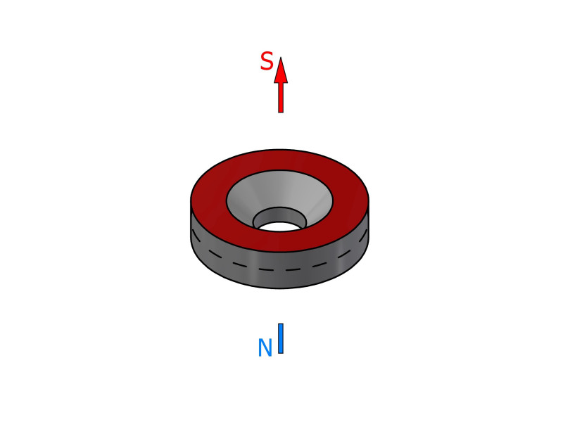 Magnes okrągły, pod wkręt — ⌀12 mm, ⌀7,2/⌀3,6 mm, wys. 3 mm — neodymowy (N38)