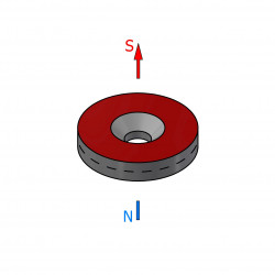 Magnes okrągły z otworem pod wkręt — ⌀16 mm, ⌀7,2/⌀3,6 mm, wys. 3 — neodymowy (N38) - 002