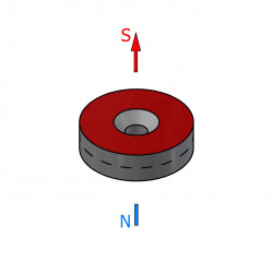 Magnes okrągły, pod wkręt — ⌀18 mm, ⌀7,2/⌀3,6 mm, wys. 5 mm — neodymowy (N42) - 002