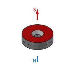 Magnes okrągły, z otworem pod wkręt — ⌀18 mm, ⌀7,2/⌀3,6 mm, wys. 5 mm — neodymowy (N42)