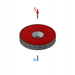 Magnes okrągły, pod wkręt — ⌀30 mm, ⌀10,5/⌀4,3 mm, wys. 5 mm — neodymowy (N42) - 003