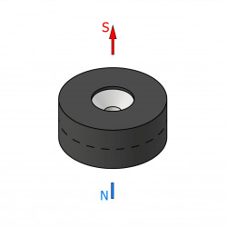 Magnes neodymowy w gumie —⌀26,5 mm, ⌀10,5/⌀4,3 mm, wys. 11,5 — pod wkręt (N42) - 002