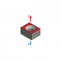 Magnes płytkowy, pod wkręt — wymiary 10x8x5 mm — neodymowy (N38) - 003