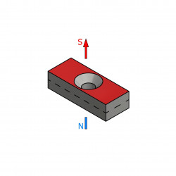 Magnes płytkowy, pod wkręt — wymiary 20x8x5 mm — neodymowy (N38) - 003