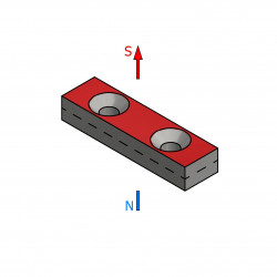 Magnes płytkowy, pod wkręt — wymiary 30x8x5 mm — neodymowy (N38) - 003