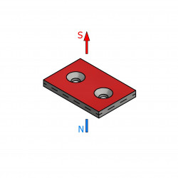 Magnes płytkowy, pod wkręt — wymiary 30x20x3 mm — neodymowy (N38) - 003