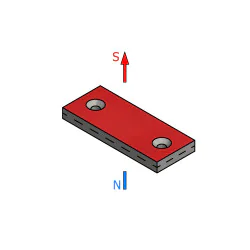 Magnes płytkowy, pod wkręt — wymiary 50x20x5 mm — neodymowy (N38) - 003