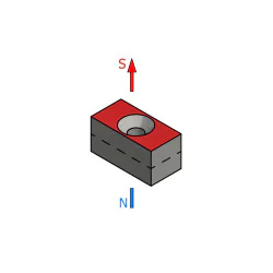 Magnes płytkowy, pod wkręt — wymiary 20x10x10 mm — neodymowy (N38) - 002