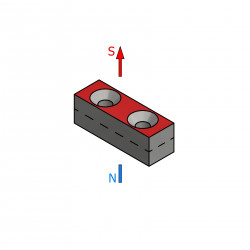 Magnes płytkowy, pod wkręt — wymiary 30x10x10 mm — neodymowy (N38) - 002