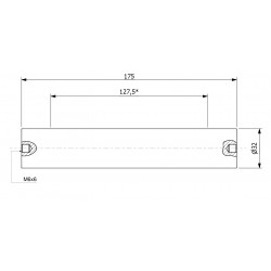 Wałek (pręt) magnetyczny wodoszczelny 32 x 175 / 2 x M6w / N52 - 002