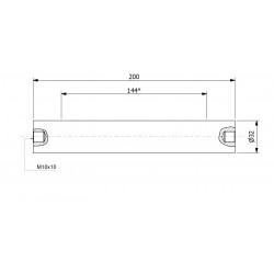 Wałek (pręt) magnetyczny wodoszczelny 32 x 200 / 2 x M10w / N52 - 002