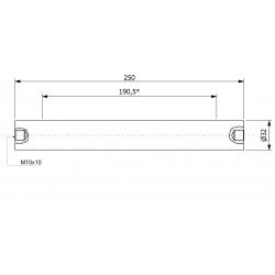 Wałek (pręt) magnetyczny wodoszczelny 32 x 250 / 2 x M10w / N52 - 002