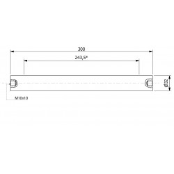 Wałek (pręt) magnetyczny wodoszczelny 32 x 300 / 2 x M10w / N52 - 002