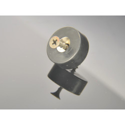 Magnes w gumie, okrągły, z otworem pod wkręt — ⌀19,5 mm, ⌀7,2/⌀3,6 mm, wys. 6,5 mm — neodymowy (N42)