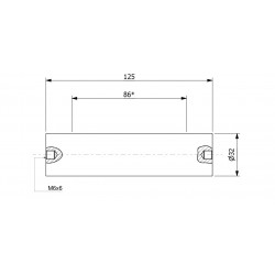 Wałek (pręt) magnetyczny wodoszczelny 32 x 125 / 2 x M6w / N52 - 002