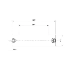 Wałek (pręt) magnetyczny wodoszczelny 32 x 125 / 2 x M6w / N52 - 002