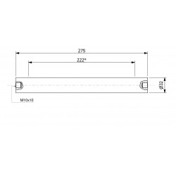 Wałek (pręt) magnetyczny wodoszczelny 32 x 275 / 2 x M10w / N52 - 002