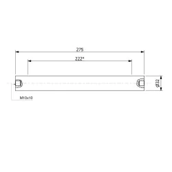 Wałek (pręt) magnetyczny wodoszczelny 32 x 275 / 2 x M10w / N52 - 002