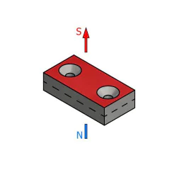 Magnes płytkowy, pod wkręt — 40x20x5 mm — neodymowy (N38) - 003
