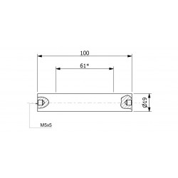 Wałek (pręt) magnetyczny (cienkościenny) wodoszczelny 19x100/2xM5w/N - 002