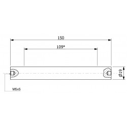 Wałek (pręt) magnetyczny (cienkościenny) wodoszczelny 19x150/2xM5w/N - 002