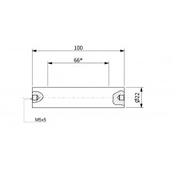 Wałek (pręt) magnetyczny (cienkościenny) wodoszczelny 22x100/2xM5w/N - 002