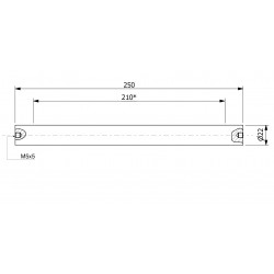 Wałek (pręt) magnetyczny (cienkościenny) wodoszczelny 22x250/2xM5w/N - 002