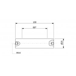 Wałek (pręt) magnetyczny (cienkościenny) wodoszczelny 25x100/2xM6w/N - 002