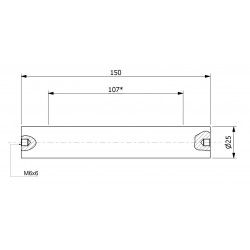 Wałek (pręt) magnetyczny (cienkościenny) wodoszczelny 25x150/2xM6w/N - 002